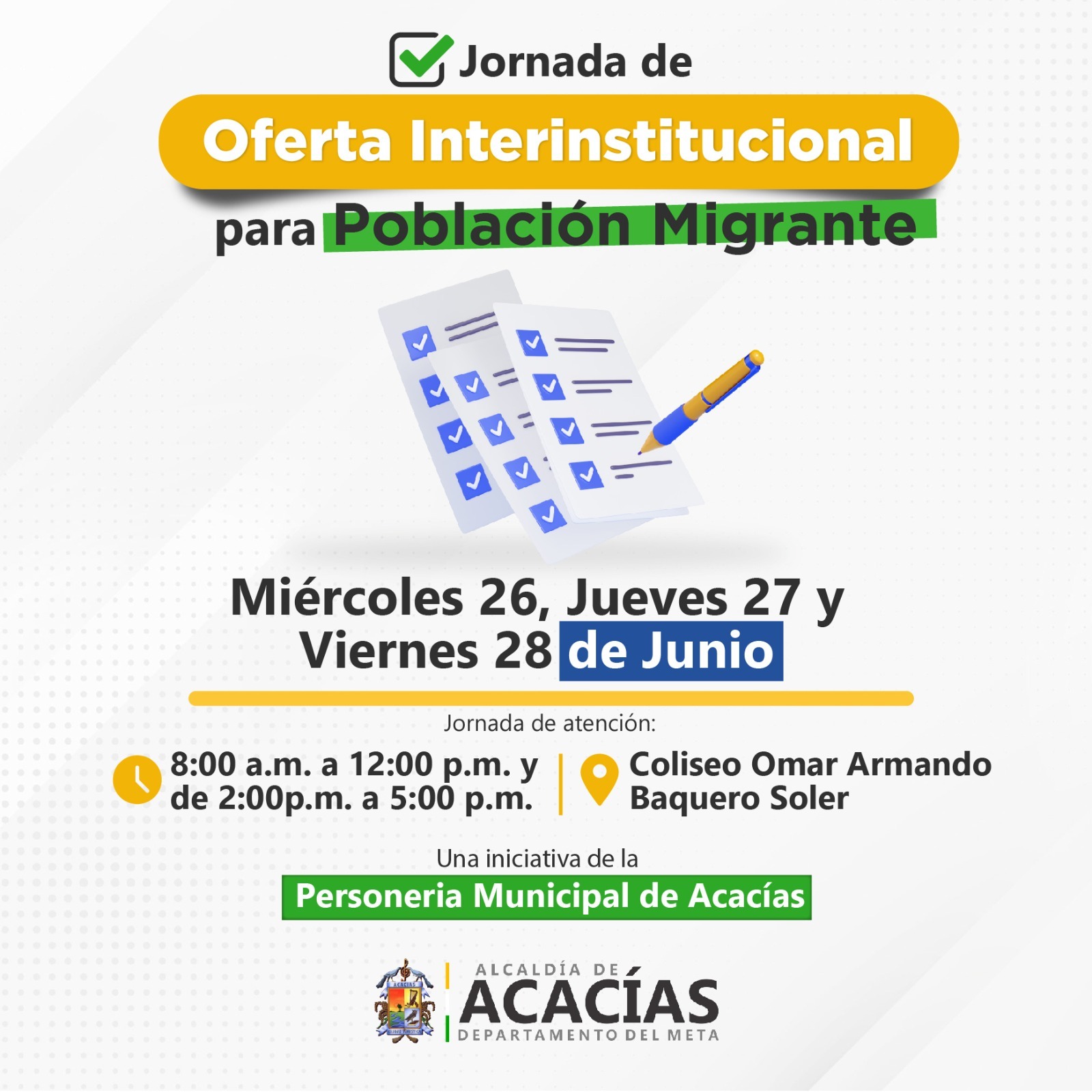 Jornada Interinstitucional para Población Migrante en Acacías